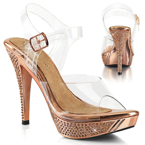 4" Heel, 1" PF Ankle Strap Sandal w/RS Pleaser Fabulicious ELEGANT/408