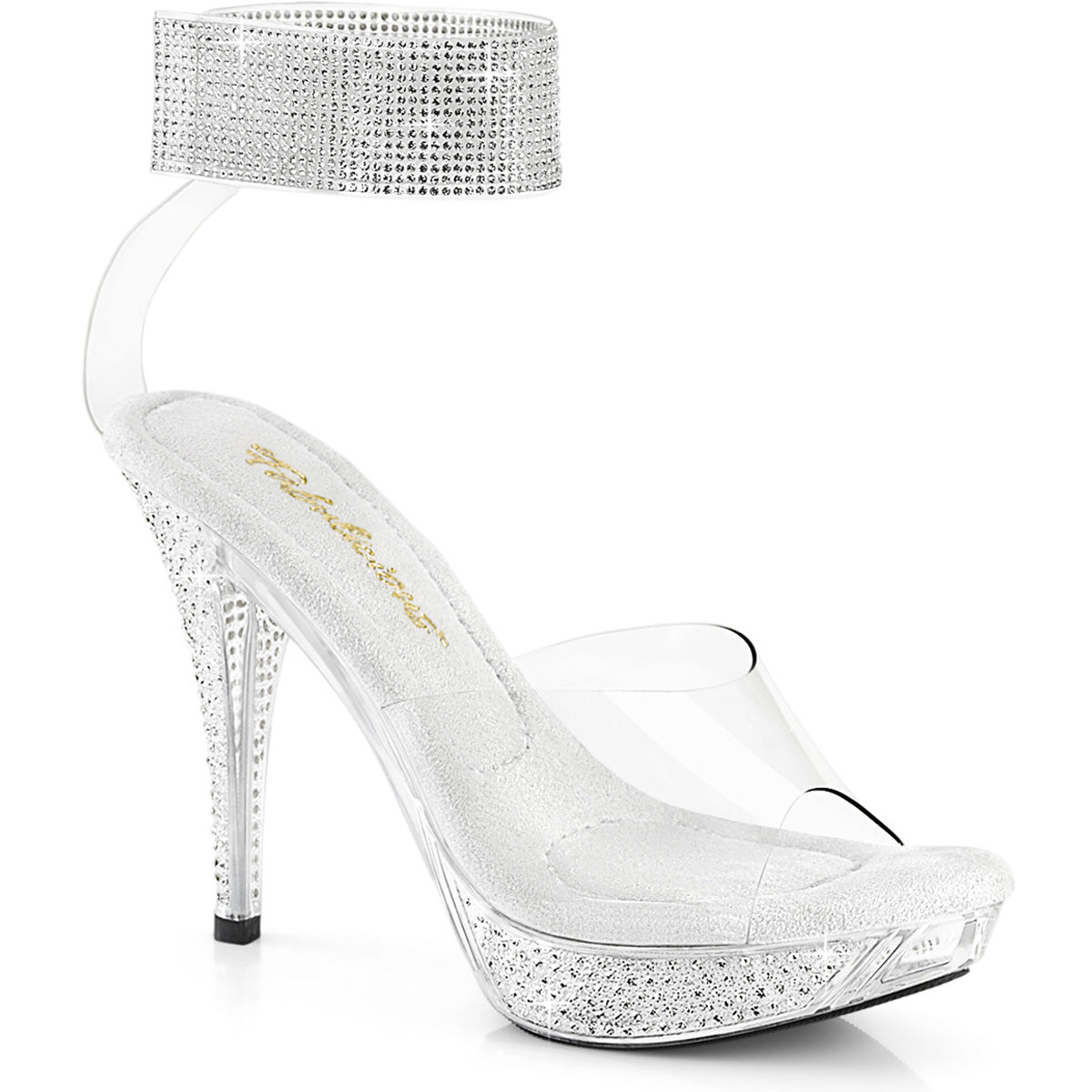 4 1/2" Heel, 1" Pf Sandal W/Rs Ankle Cuff Pleaser Fabulicious ELEGANT/442 Main image