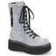 2" PF Calf High Lace-Up Boot W/ Zip Pocket, Metal Side Zip Pleaser Demonia EMILY/362