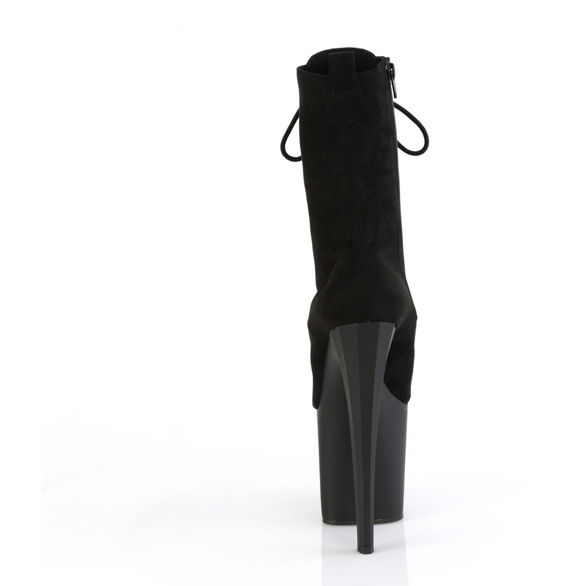 7 1/2" Heel, 3 1/2" Pf Lace-Up Mid Calf Boot, Side Zip Pleaser Pleaser ENCHANT/1040