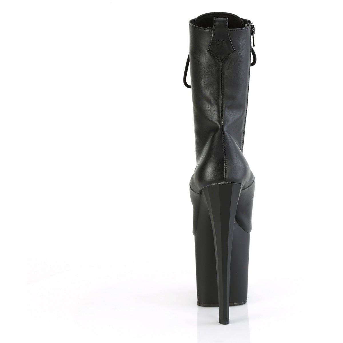 7 1/2" Heel, 3 1/2" Pf Lace-Up Mid Calf Boot, Side Zip Pleaser Pleaser ENCHANT/1040