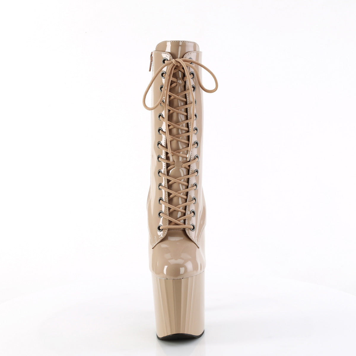 7 1/2" Heel, 3 1/2" Pf Lace Up Ankle Boot, Side Zip Pleaser Pleaser ENCHANT/1040