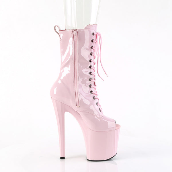 7 1/2" Heel, 3 1/2" Pf Peep Toe Ankle Boot, Side Zip Pleaser Pleaser ENCHANT/1041