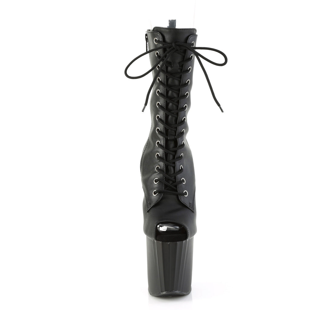 7 1/2" Heel, 3 1/2" Pf Peep Toe Ankle Boot, Side Zip Pleaser Pleaser ENCHANT/1041