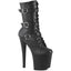 7 1/2" Heel, 3 1/2" Pf Buckled Strap Ankle Boot, Side Zip Pleaser Pleaser ENCHANT/1043