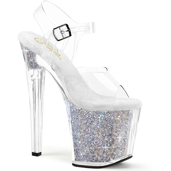 7 1/2" Heel, 3 1/2" Pf Ankle Strap Sandal W/Rs Inserts Pleaser Pleaser ENCHANT/708RSI
