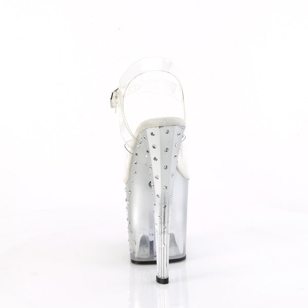 7 1/2" Heel, 3 1/2" Led Illuminated Ankle Strap Sandal W/Rs Pleaser Pleaser ENCHANT/708T/LT