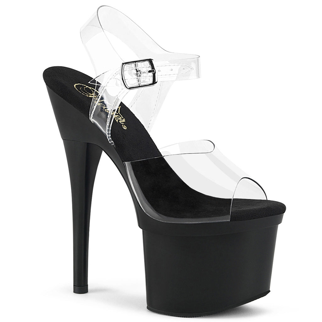 7" Heel, 3" Pf Ankle Strap Sandal Pleaser Pleaser ESTEEM/708