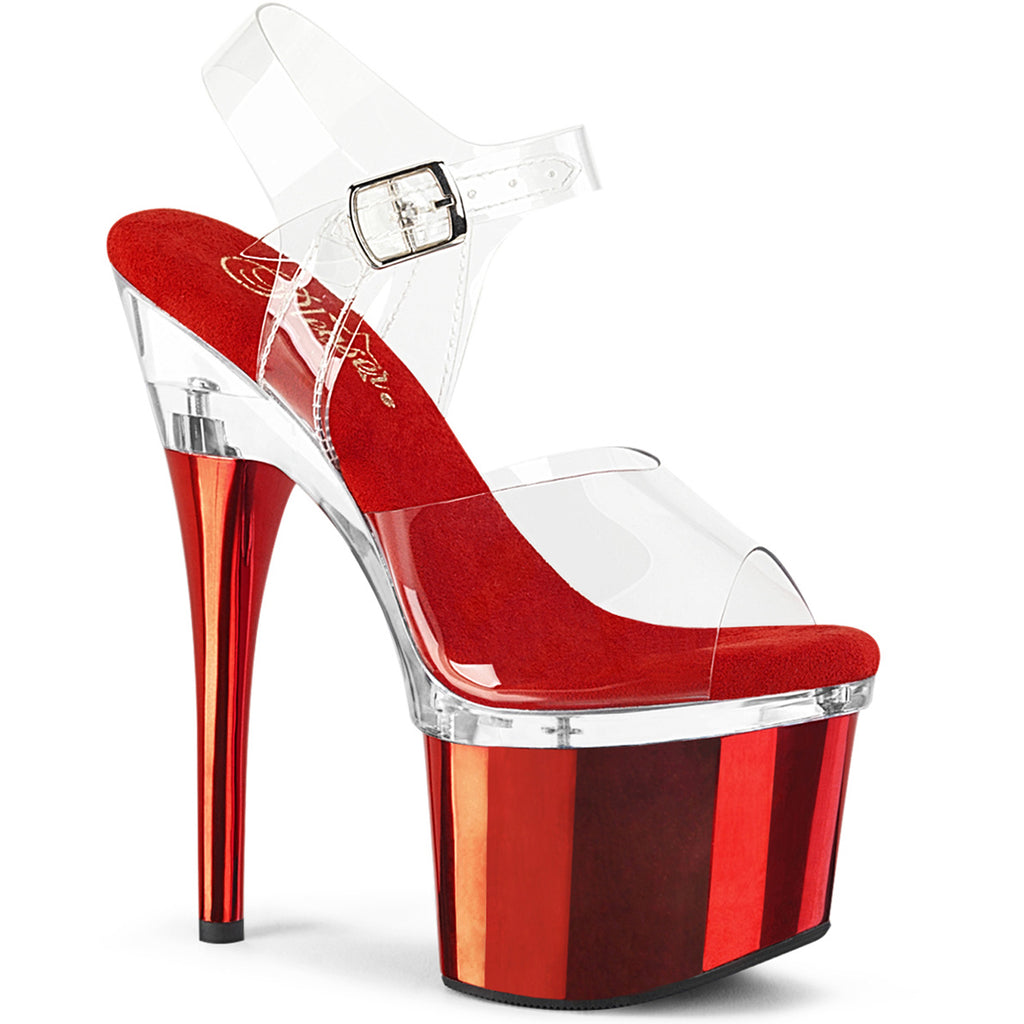 7" Heel, 3" Pf Ankle Strap Sandal Pleaser  ESTEEM/708