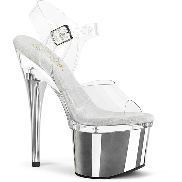 7" Heel, 3" Pf Ankle Strap Sandal Pleaser  ESTEEM/708
