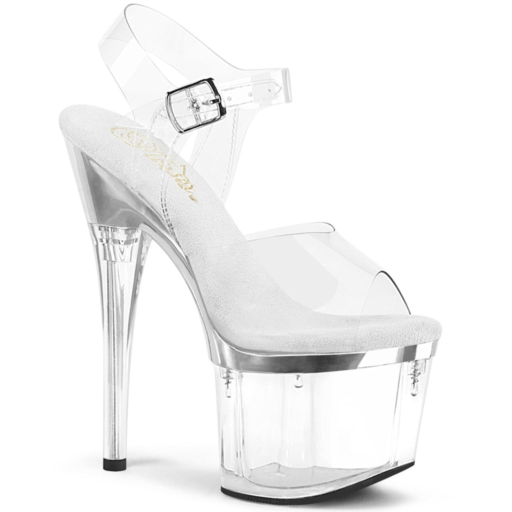 7" Heel, 3" Pf Ankle Strap Sandal Pleaser  ESTEEM/708