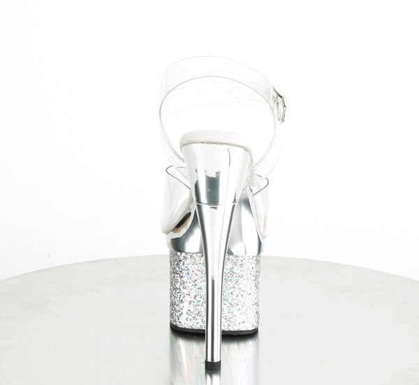 7" Heel, 3" Pf Ankle Strap Sandal Pleaser Pleaser ESTEEM/708CHLG
