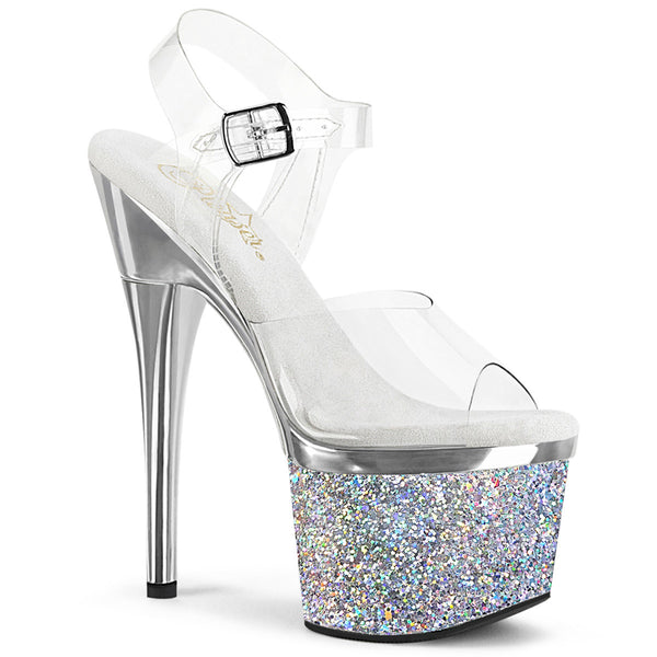 7" Heel, 3" Pf Ankle Strap Sandal Pleaser Pleaser ESTEEM/708CHLG