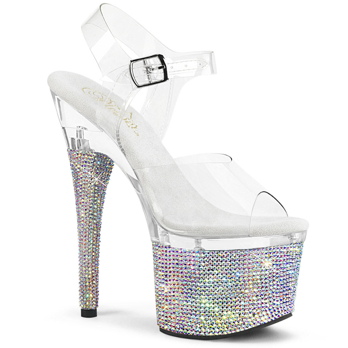 7" Heel, 3" Pf Ankle Strap Sandal W/rs Pleaser Pleaser ESTM708DM/C/C/SRS Main image