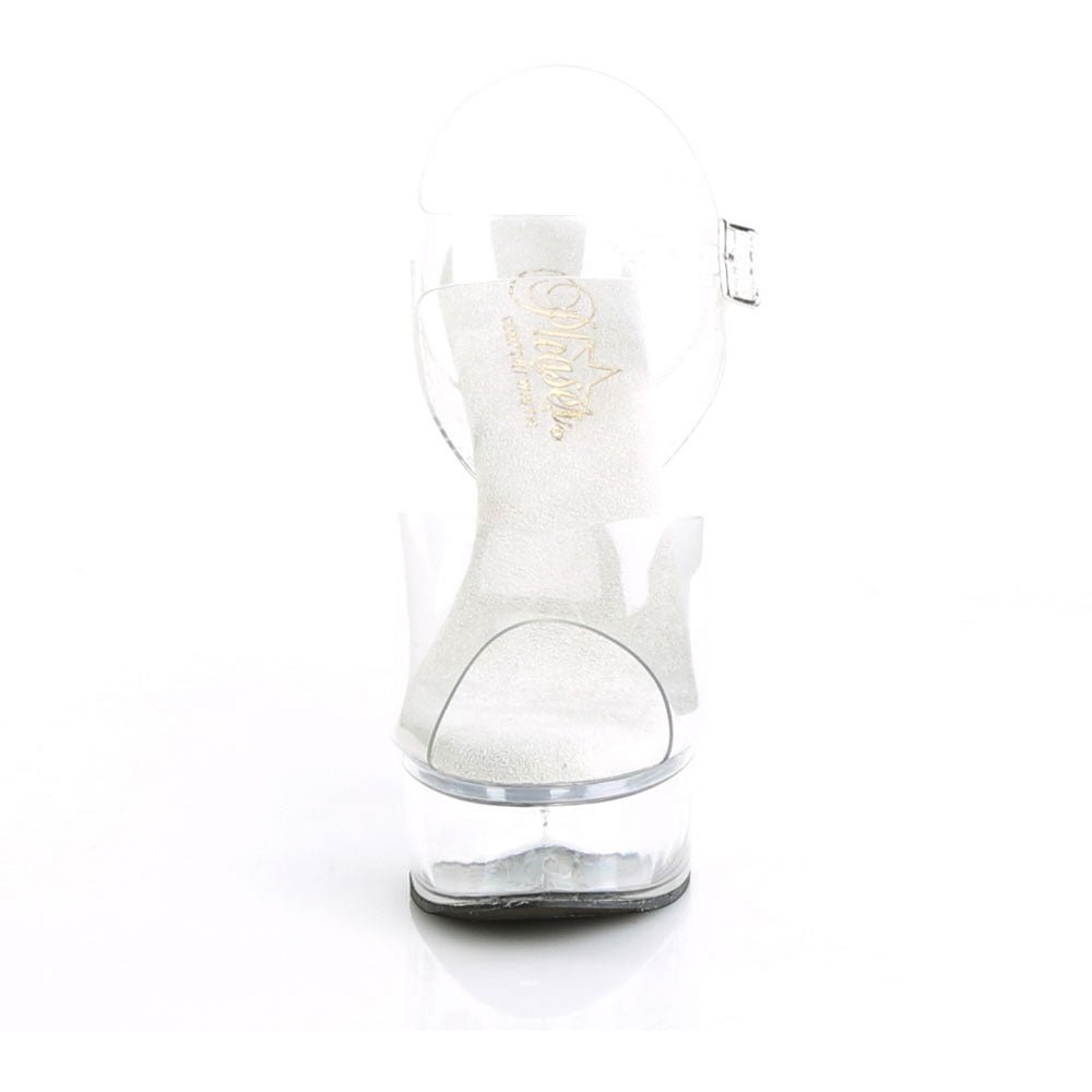 Pleaser Excite-608 6" Heel Clear Ankle Strap Platform Sandals for Women Secondary image