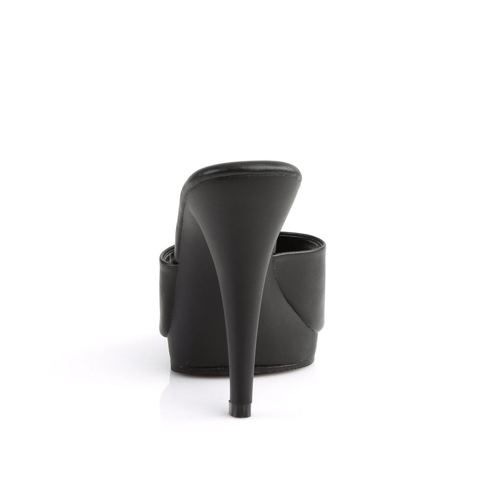 4 1/2" Heel, 1/2" PF Slide Blk Pu/Blk Pleaser Fabulicious FLAIR/401/2