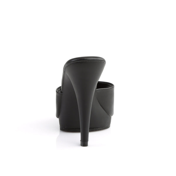 4 1/2" Heel, 1/2" PF Slide Blk Pu/Blk Pleaser Fabulicious FLAIR/401/2