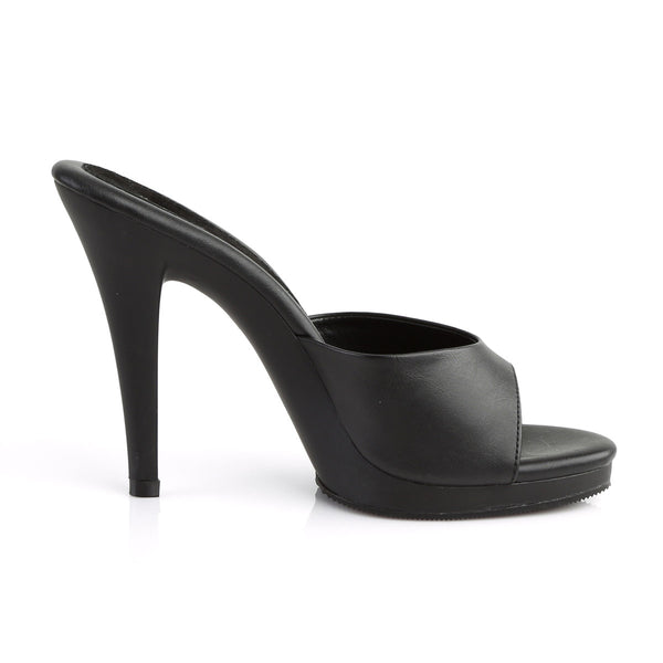 4 1/2" Heel, 1/2" PF Slide Blk Pu/Blk Pleaser Fabulicious FLAIR/401/2