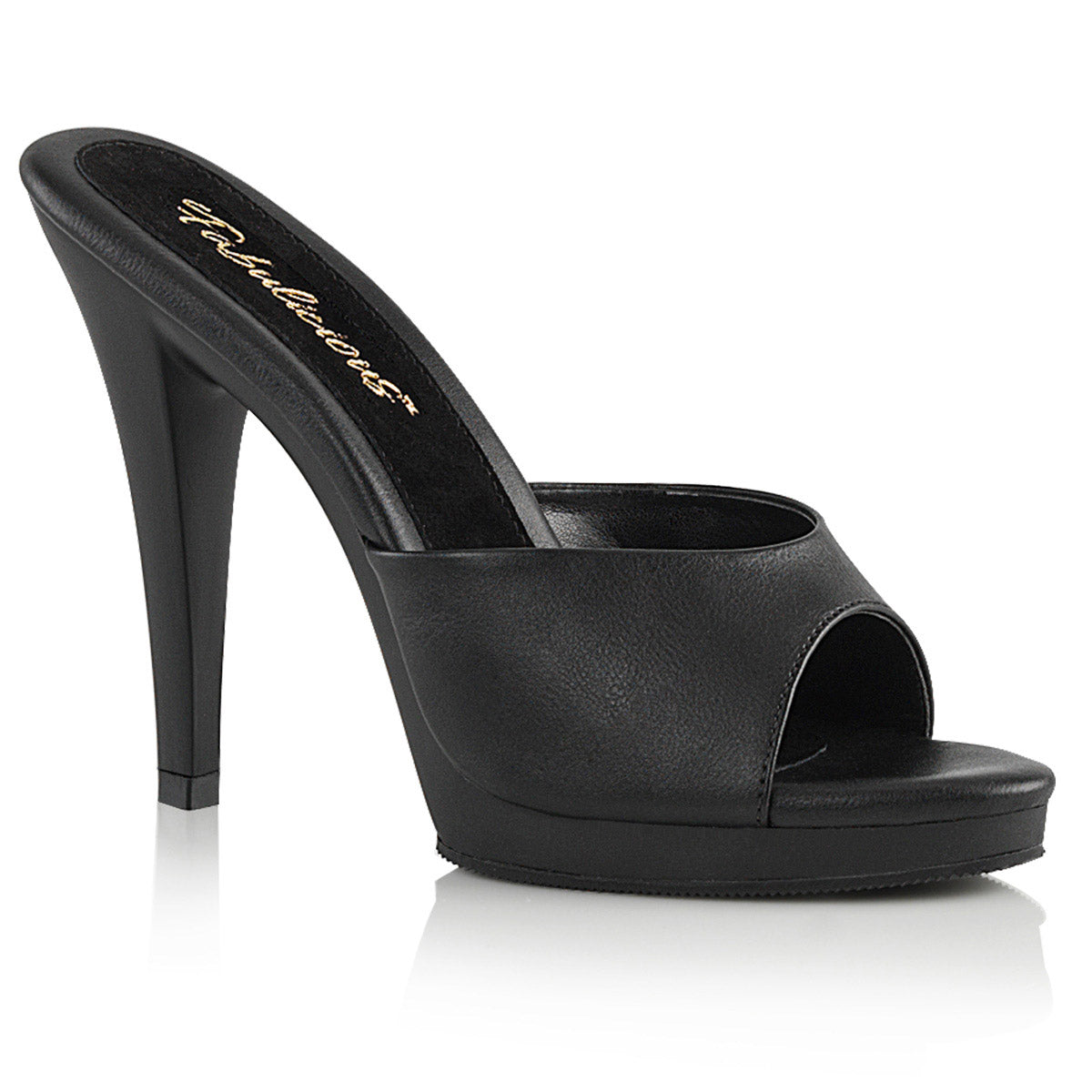 4 1/2" Heel, 1/2" PF Slide Blk Pu/Blk Pleaser Fabulicious FLAIR/401/2 Main image