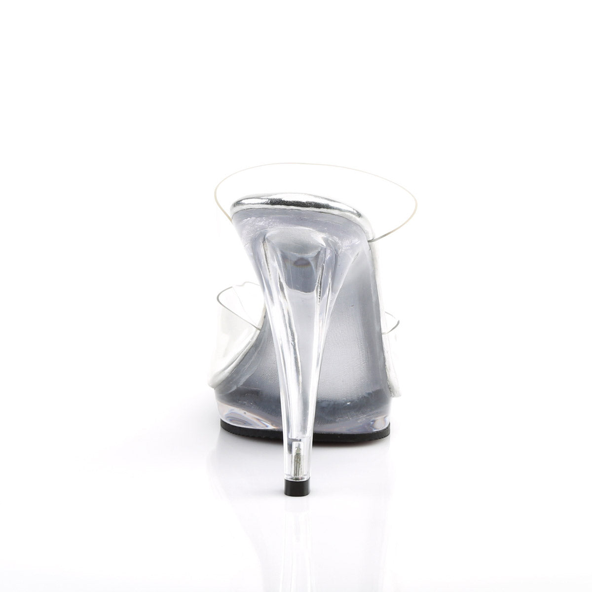 4 1/2" Heel, 1/2" PF Two Band Slide Clr/Clr Pleaser Fabulicious FLAIR/402