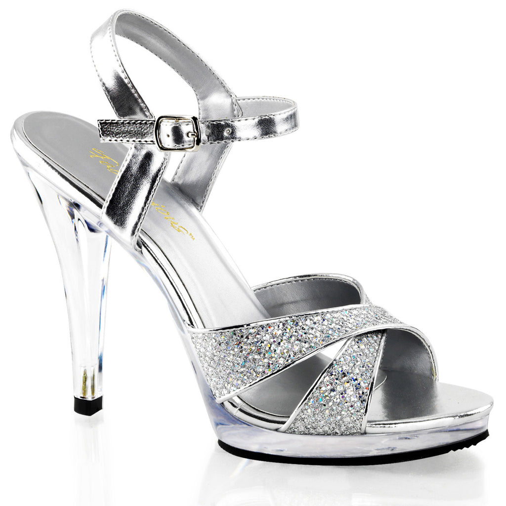 Sexy Ankle Strap Glitter Sandals Clear Stiletto High Heels Shoes Pleaser Fabulicious FLAIR/419(G)