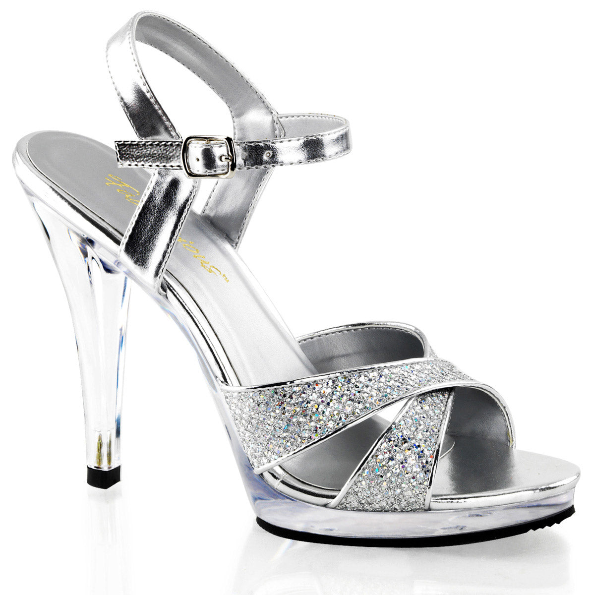 Sexy Ankle Strap Glitter Sandals Clear Stiletto High Heels Shoes Pleaser Fabulicious FLAIR/419(G)