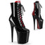 8" Heel, 4" PF Two Tone Lace-up Ankle Boot, Side Zip Pleaser  FLAMINGO/1020FH
