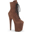 8" Heel, 4" Pf Lace-Up Front Ankle Boot, Side Zip Pleaser  FLAM1020FS/CAMLFS/M
