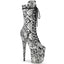 8" Heel, 4" Pf Lace-up Front Mid Calf Boot, Side Zip Pleaser Pleaser FLAM1050SP/B/WSP/M