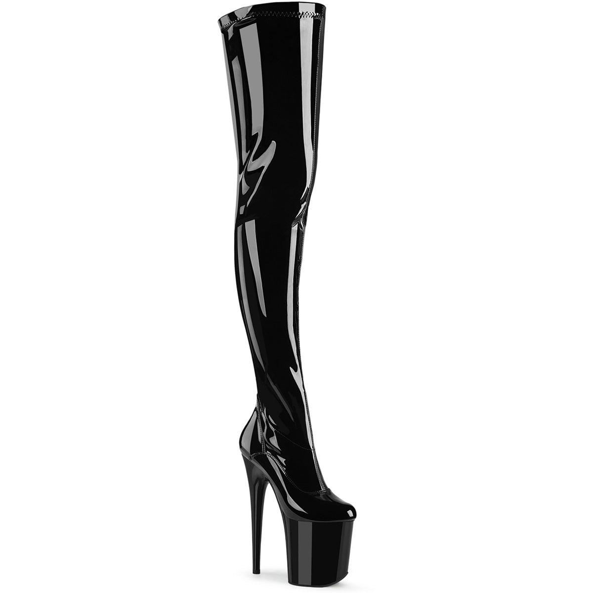 8" Heel, 4" Pf Stretch Crotch Boot, Side Zip Pleaser Pleaser FLAMINGO/4000 Main image