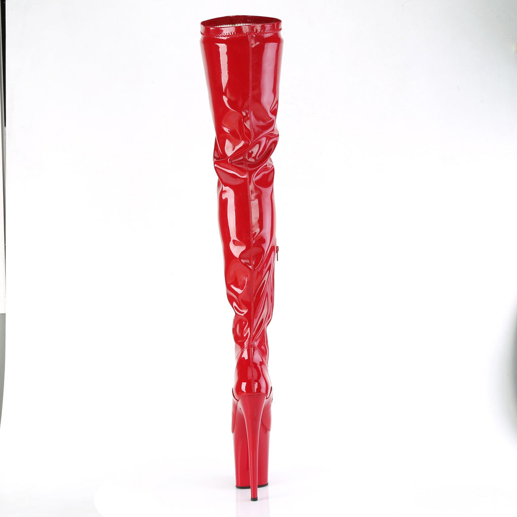 8" Heel, 4" Pf Stretch Crotch Boot, Side Zip Pleaser Pleaser FLAMINGO/4000