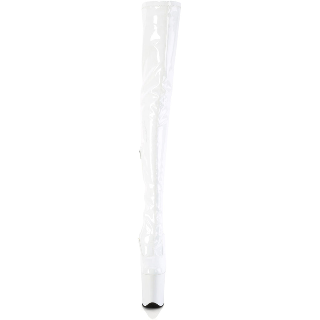 8" Heel, 4" Pf Stretch Crotch Boot, Side Zip Pleaser Pleaser FLAMINGO/4000