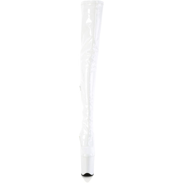 8" Heel, 4" Pf Stretch Crotch Boot, Side Zip Pleaser Pleaser FLAMINGO/4000