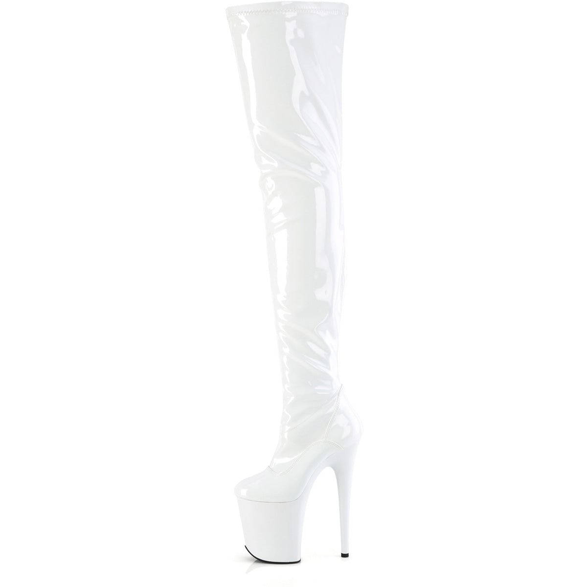 8" Heel, 4" Pf Stretch Crotch Boot, Side Zip Pleaser Pleaser FLAMINGO/4000