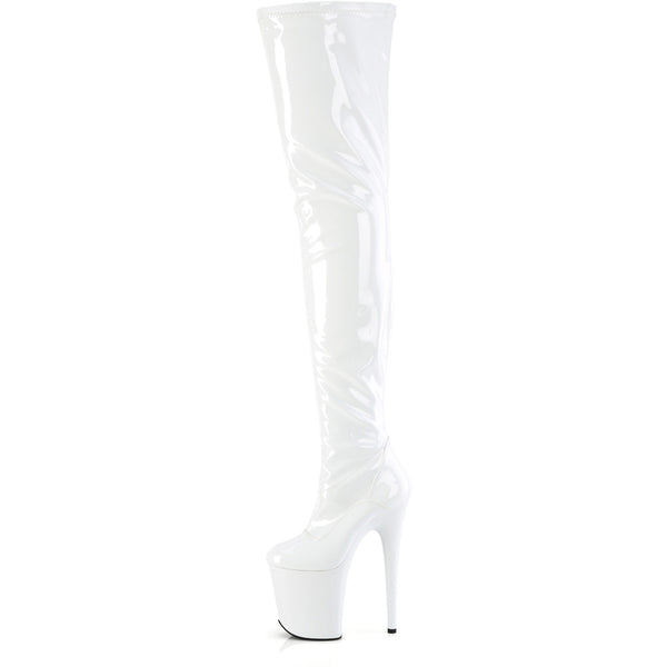 8" Heel, 4" Pf Stretch Crotch Boot, Side Zip Pleaser Pleaser FLAMINGO/4000
