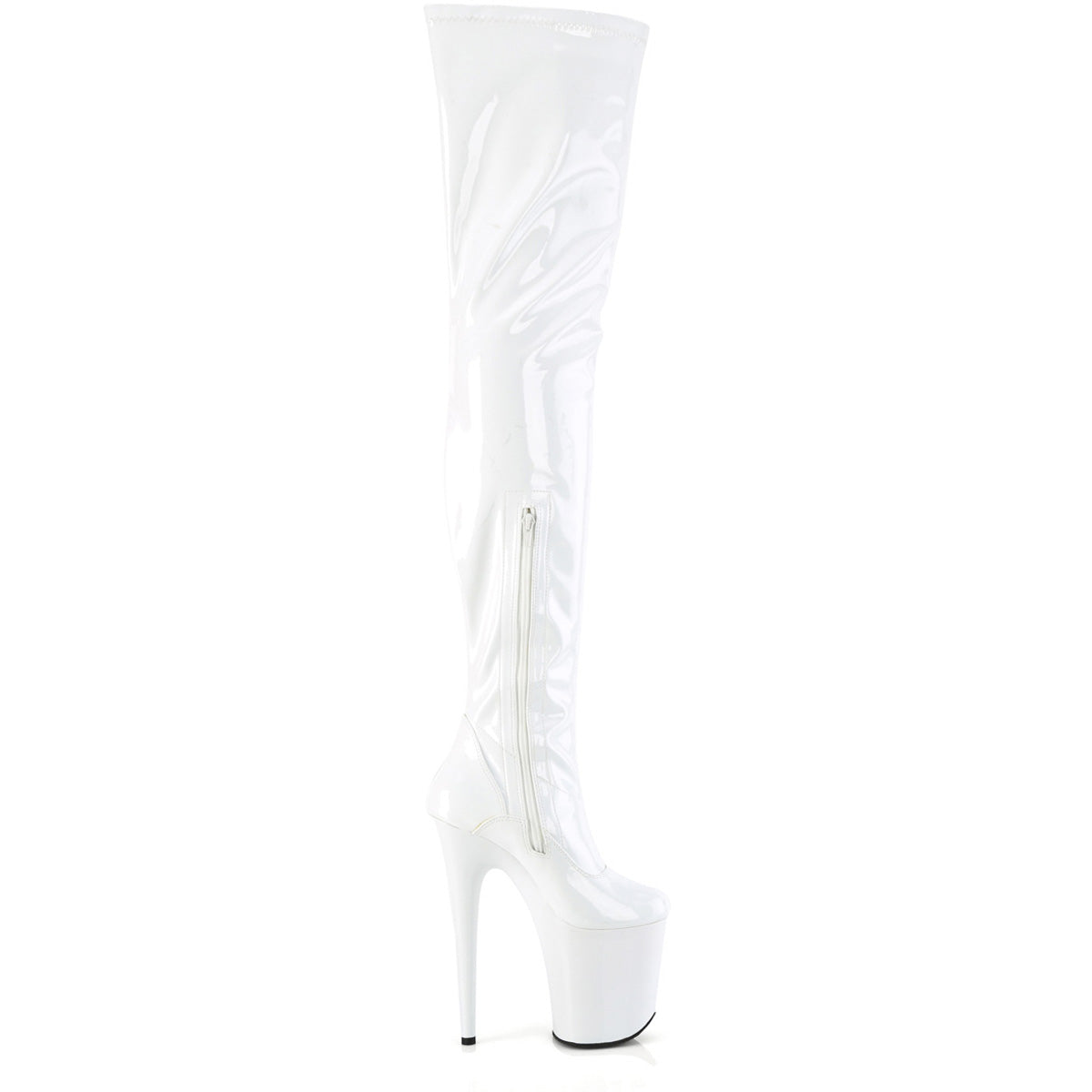8" Heel, 4" Pf Stretch Crotch Boot, Side Zip Pleaser Pleaser FLAMINGO/4000