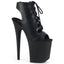 8" Heel, 4" PF Open Toe/Heel Front Lace Up Ankle Bootie Pleaser Pleaser FLAMINGO/800/20
