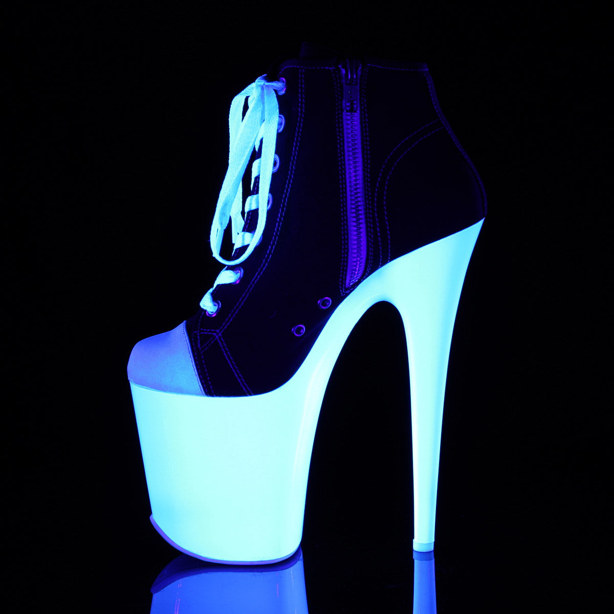 Pleaser 8" Heel, 4" PF Sneaker, Side Zip FLAMINGO/800SK/02 Secondary image