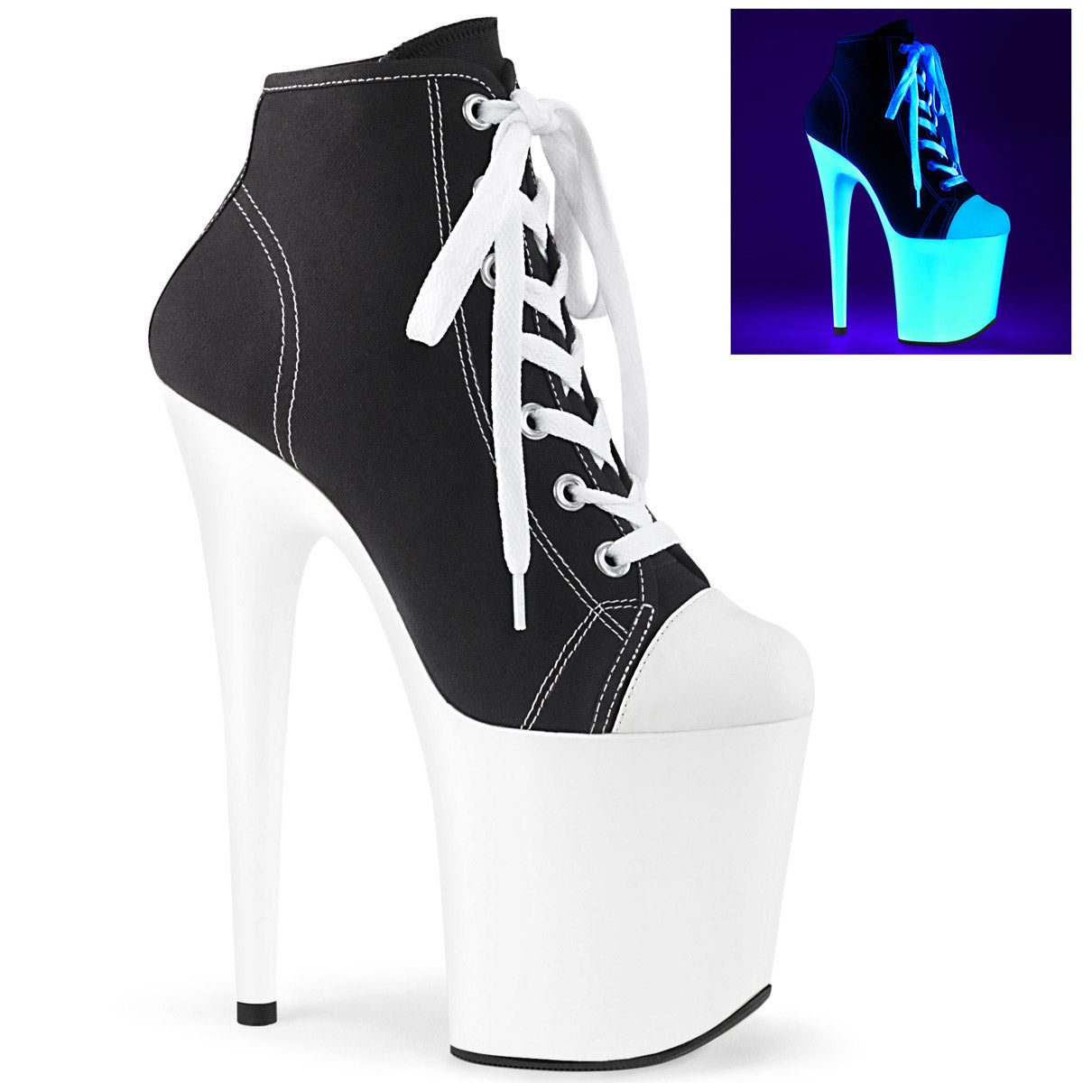 8" Heel, 4" PF Sneaker, Side Zip Pleaser  FLAMINGO/800SK/02 Main image