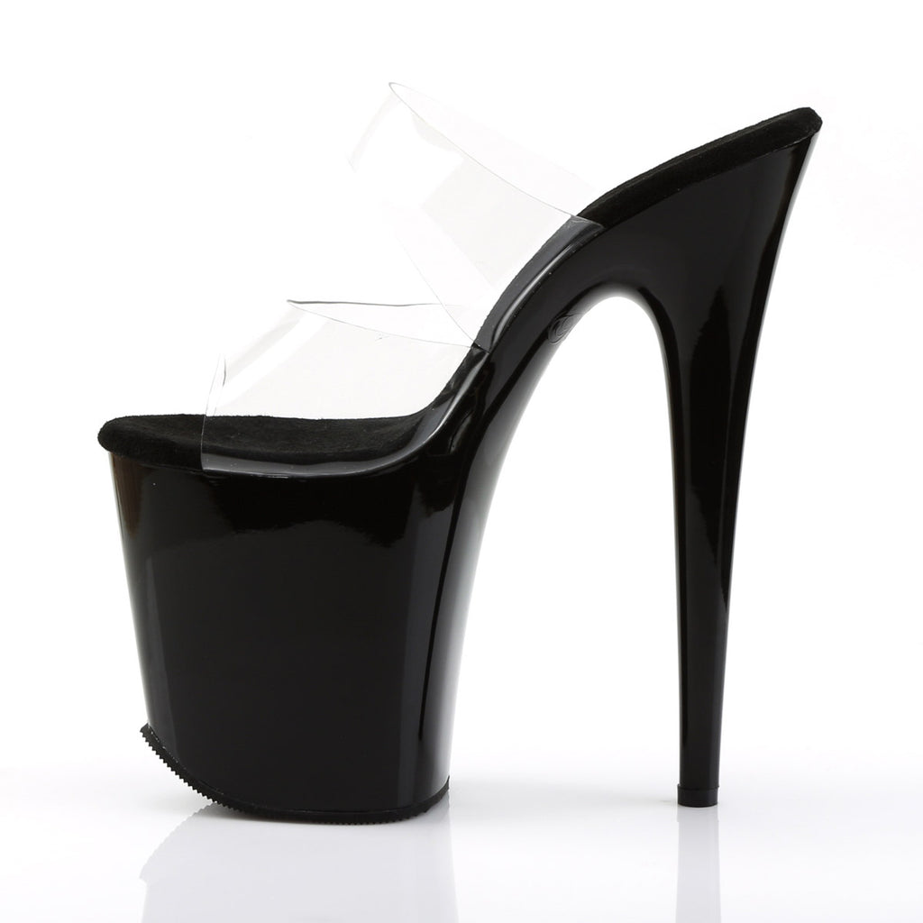 Sexy Platform Stiletto Dual Strap Slide Mules High Heels Shoes Pleaser  FLAMINGO/802
