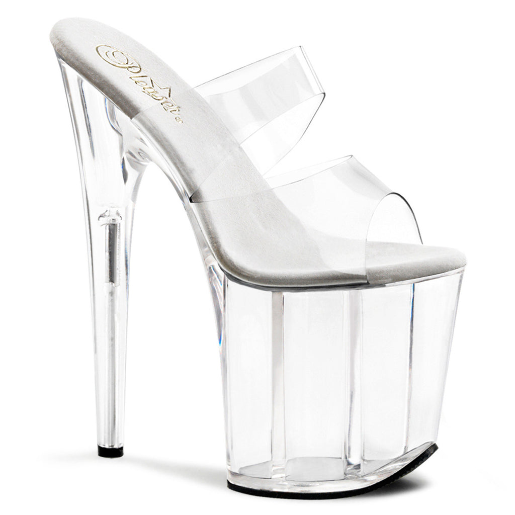 Sexy Platform Stiletto Dual Strap Slide Mules High Heels Shoes Pleaser  FLAMINGO/802