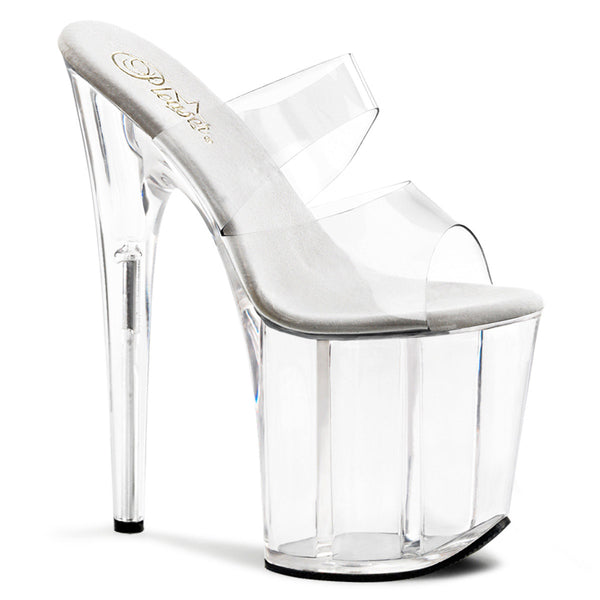 Sexy Platform Stiletto Dual Strap Slide Mules High Heels Shoes Pleaser  FLAMINGO/802
