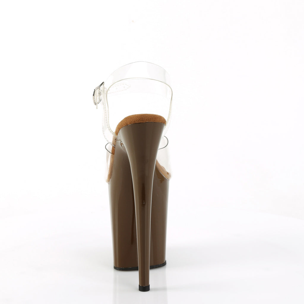 8" Heel, 4" Pf Ankle Strap Sandal Pleaser  FLAM808/C/MOC