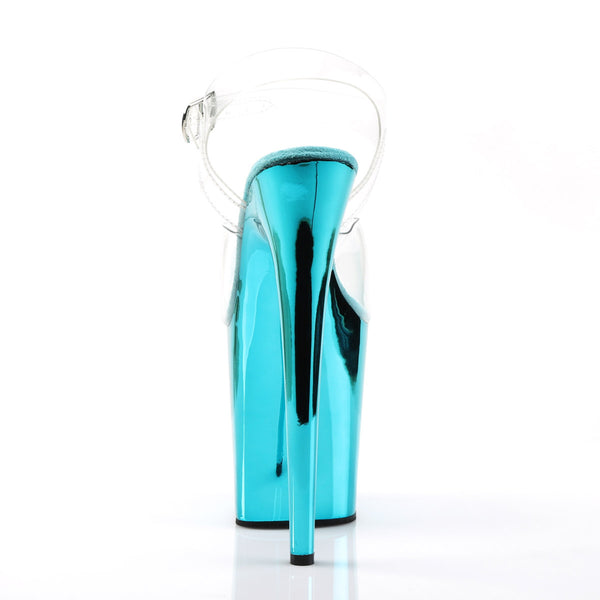 8" Heel, 4" Pf Ankle Strap Sandal W/Chrome Plated Bottom Pleaser Pleaser FLAMINGO/808