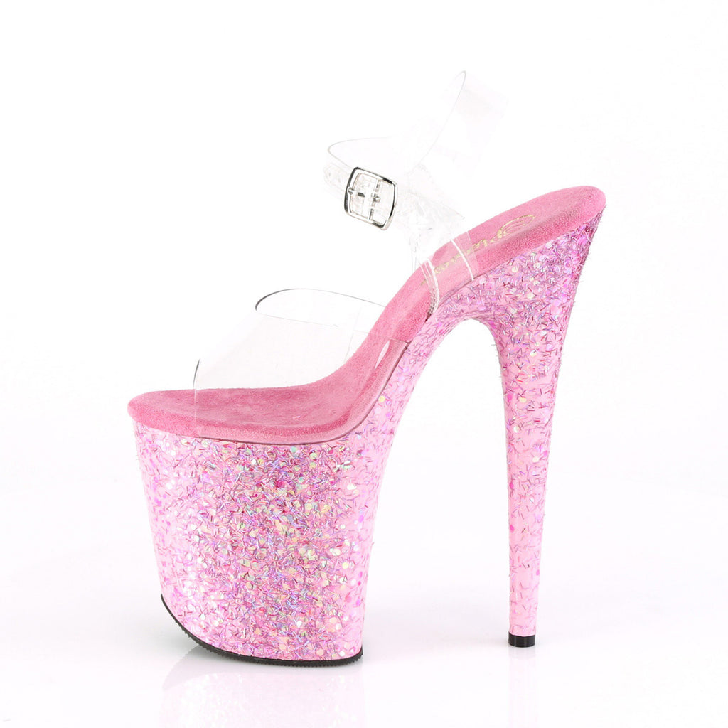 8" Heel, 4" Pf Ankle Strap Sandal Pleaser Pleaser FLAMINGO/808CF