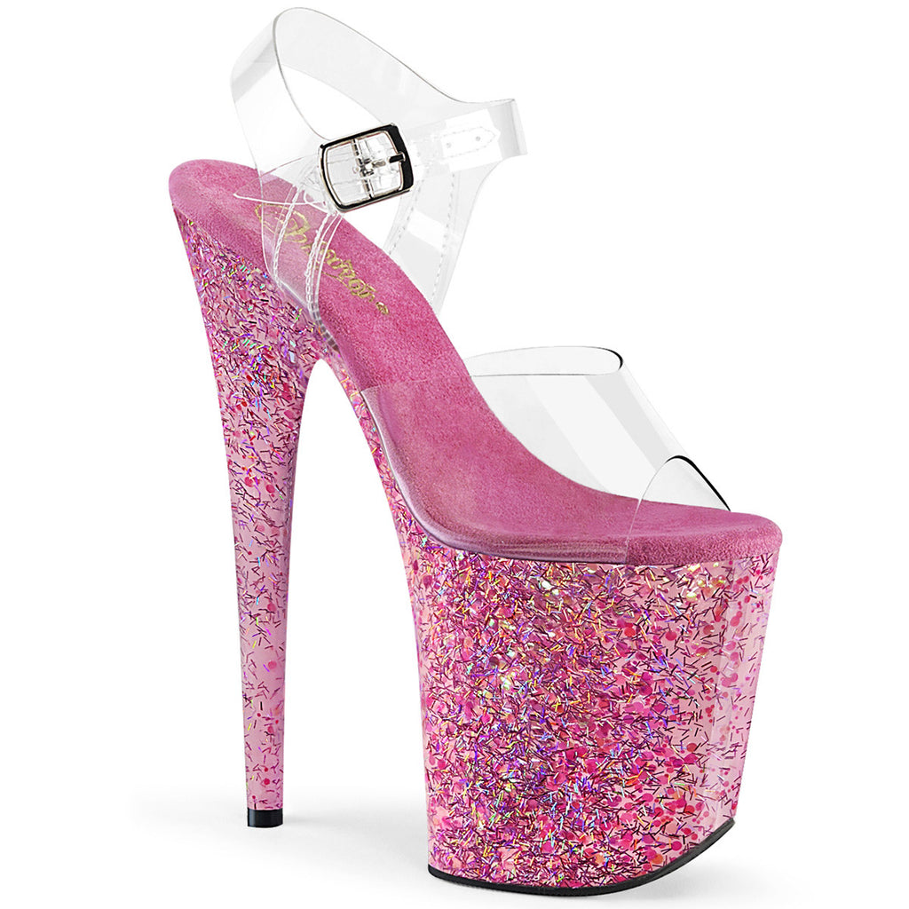 8" Heel, 4" Pf Ankle Strap Sandal Pleaser Pleaser FLAMINGO/808CF