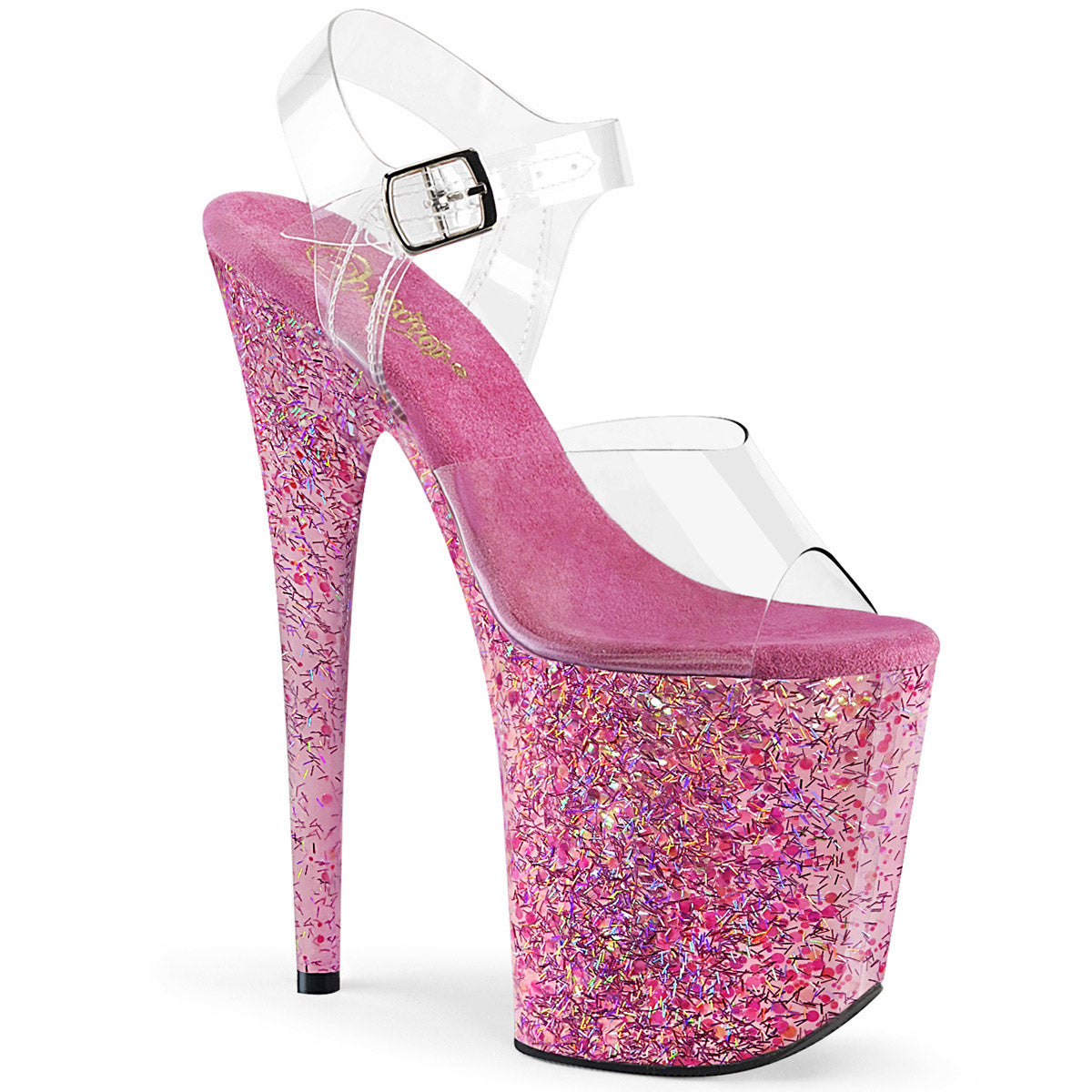 8" Heel, 4" Pf Ankle Strap Sandal Pleaser Pleaser FLAMINGO/808CF