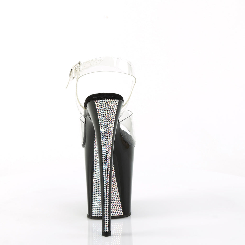 8" Heel, 4" Pf Ankle Strap Sandal Pleaser  FLAM808CRS-2/C/B-SRS