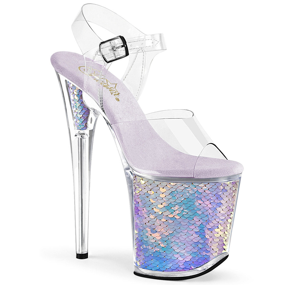 8" Heel, 4" Pf Ankle Strap Sandal Pleaser Pleaser FLAMINGO/808MC