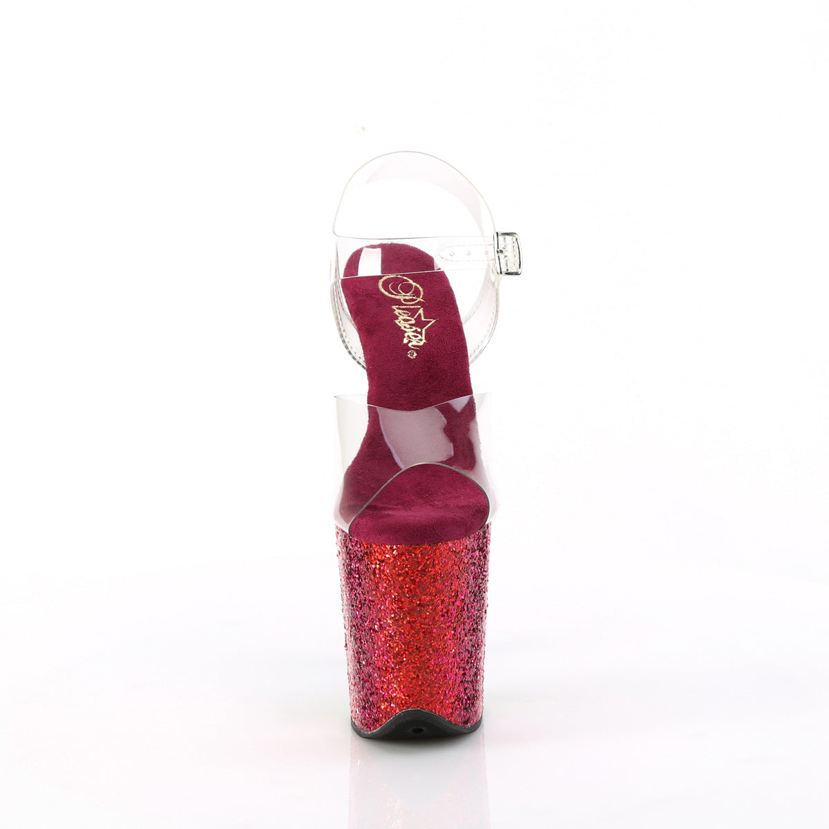 Pleaser Flamingo 8 Inch Heel Ankle Strap Platform Sandals with Rainbow Glitter Secondary image